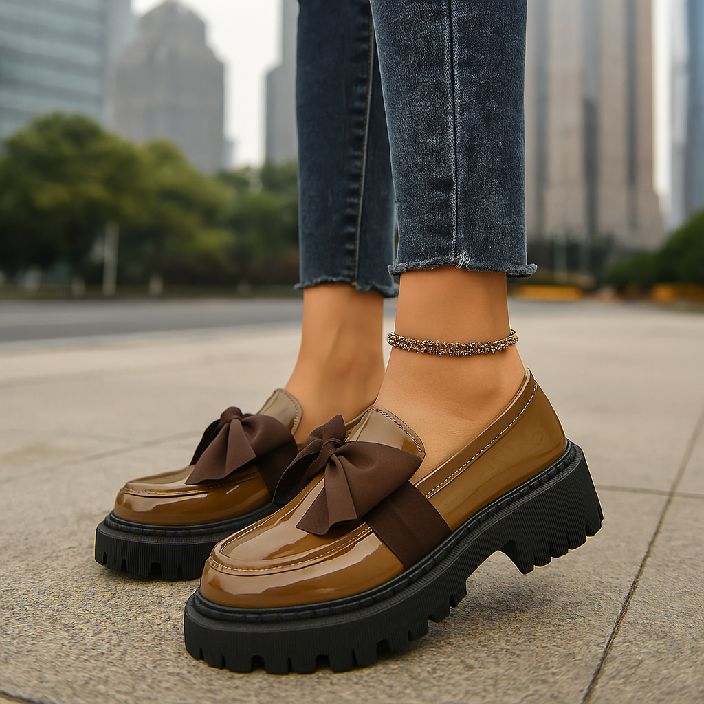 Brielle Bow Rise Platform Loafers