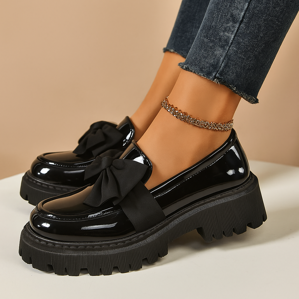 Brielle Bow Rise Platform Loafers