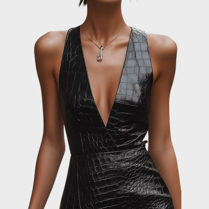 Palmer Croc Embossed Mini Dress