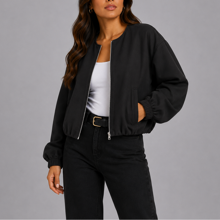 Margot Collarless Bomber Jacket