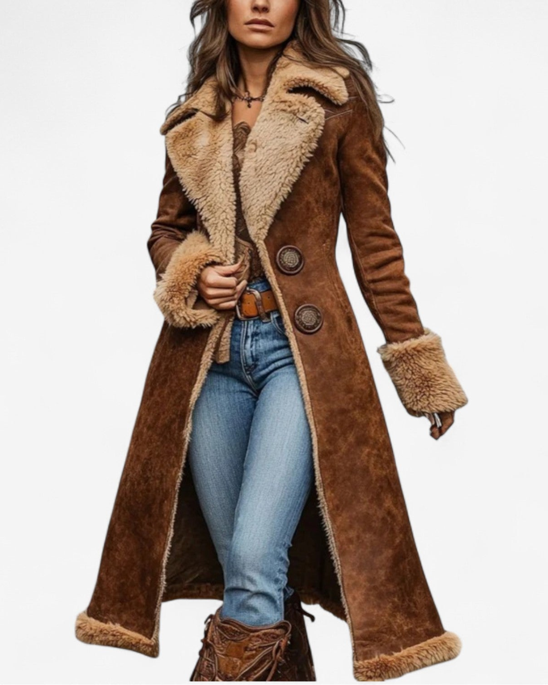 Theodora Shearling Collar Coat