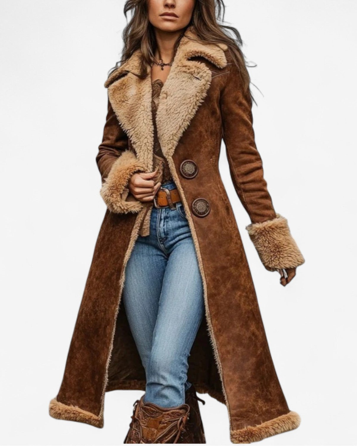 Theodora Shearling Collar Coat