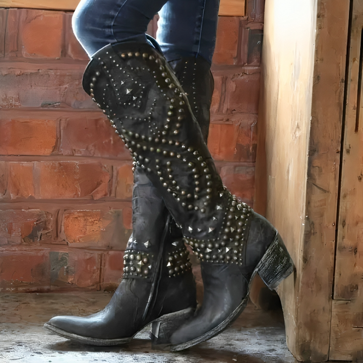 Leslie Studded Western Boots