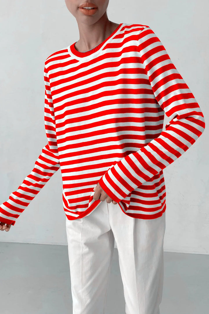 Margaux Striped Crew Sweater