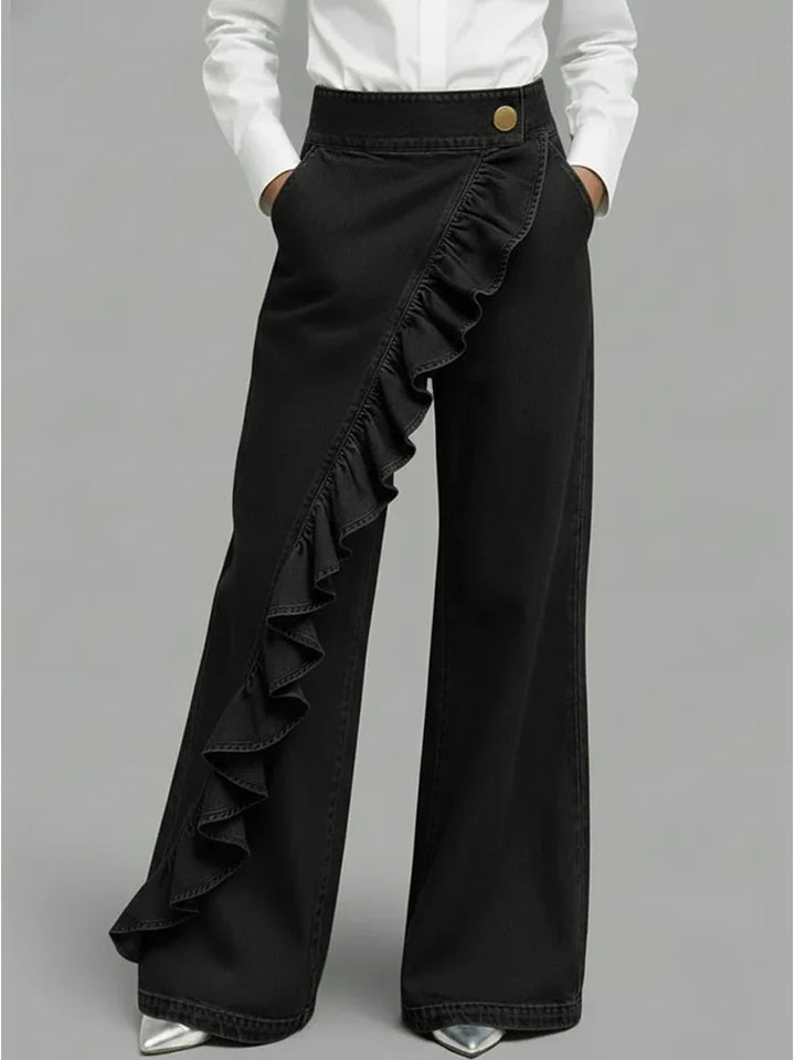 Veronica Ruffle Wide Leg Jeans
