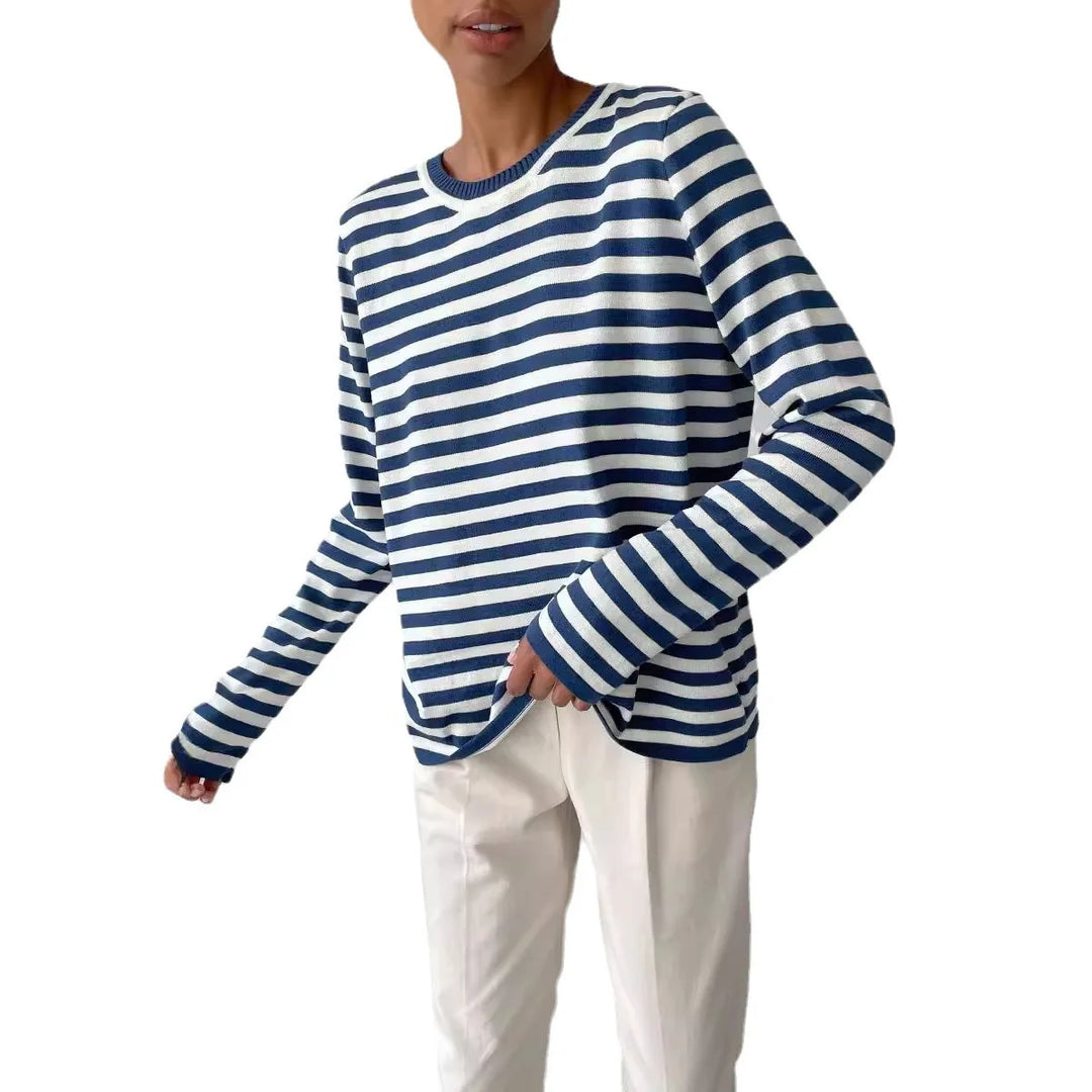 Margaux Striped Crew Sweater