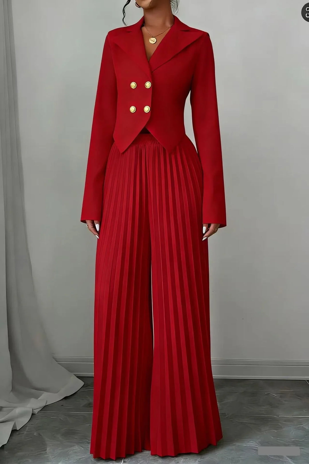Valentina Pleated Wide Leg Set