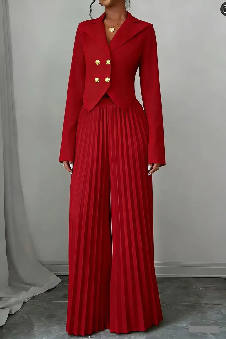 Valentina Pleated Wide Leg Set