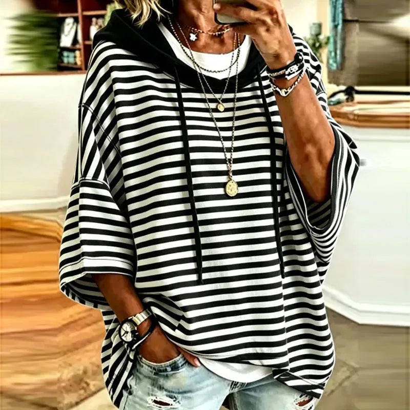 Winslet Striped Hooded Pullover