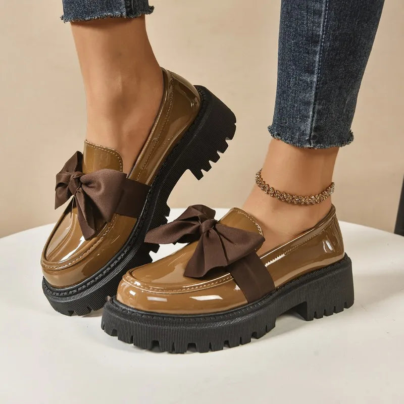 Brielle Bow Rise Platform Loafers