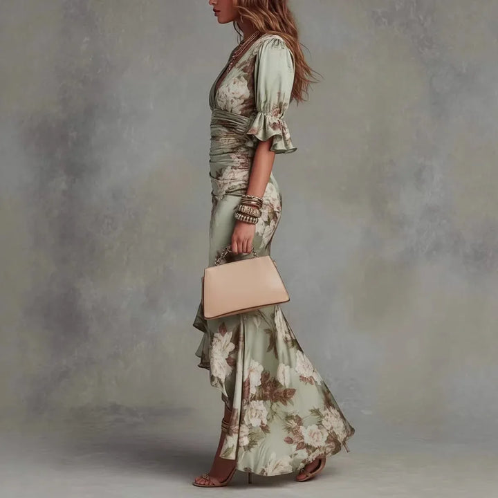 Simone V-Neck Maxi Wedding Guest Dress