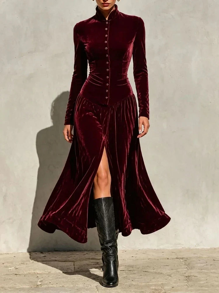 Thalia Button Front Maxi Dress