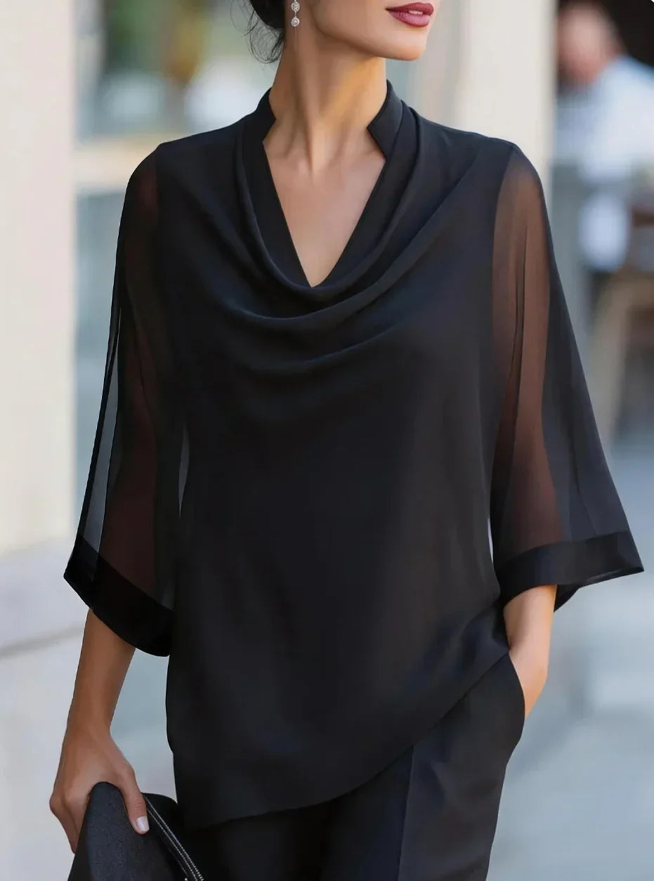 Wren Draped Chiffon Blouse