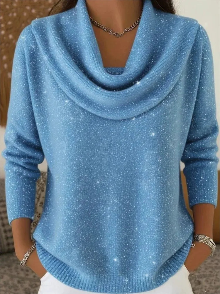 Beatrice Cowl Neck Shimmer Sweater