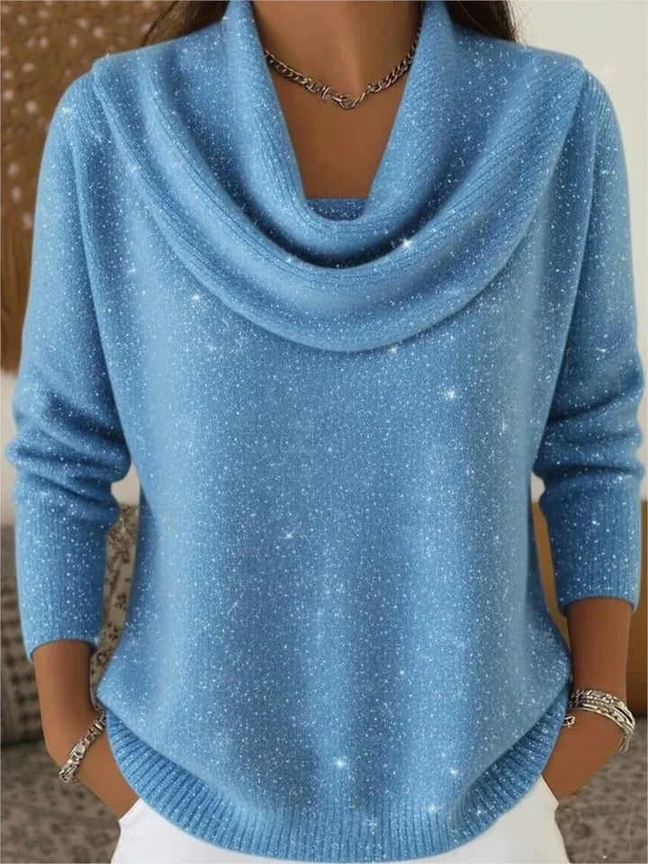 Beatrice Cowl Neck Shimmer Sweater