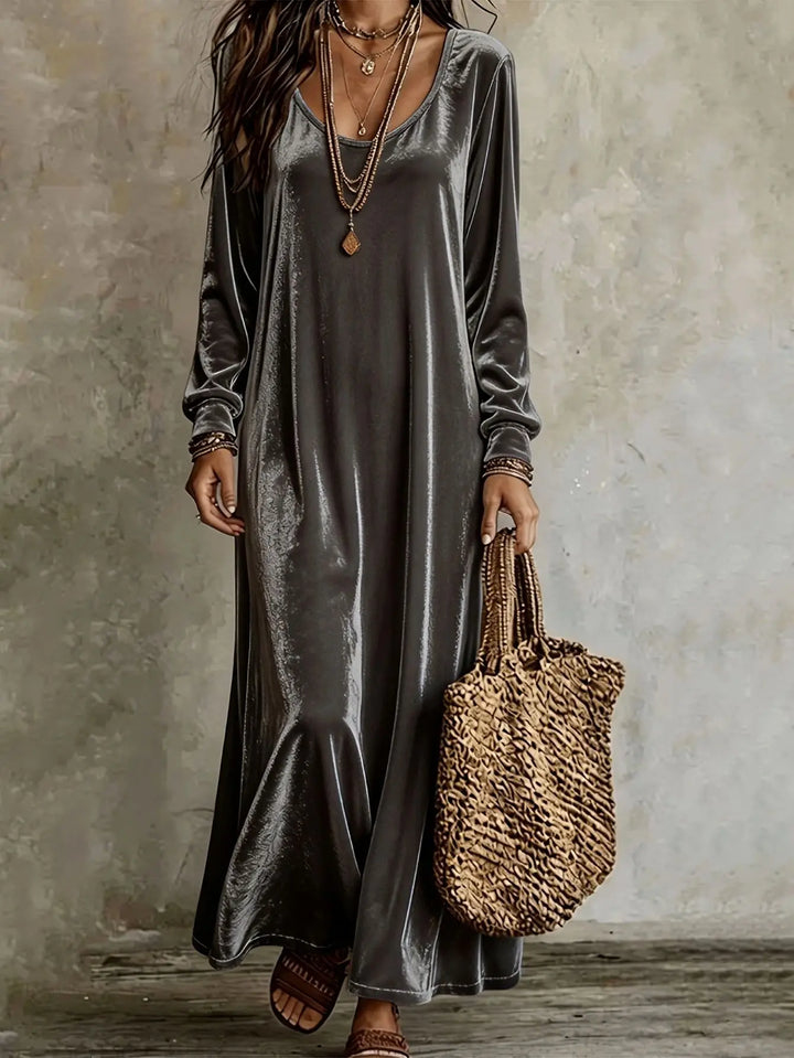 Simone Velvet Finish Maxi Dress