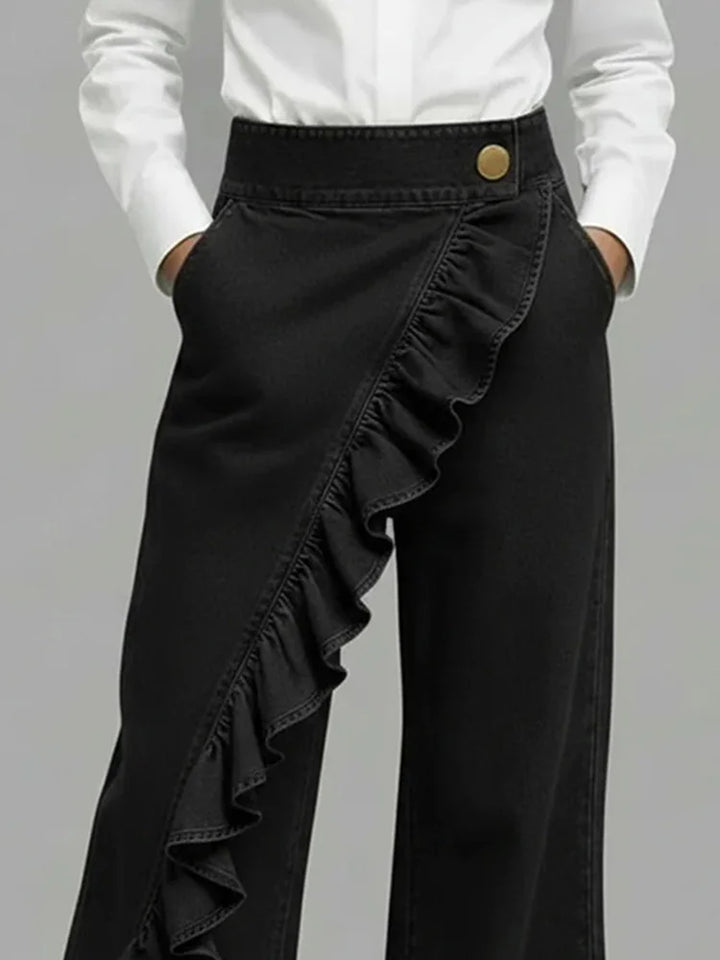 Veronica Ruffle Wide Leg Jeans