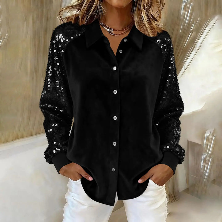 Averil Sequin Sleeve Blouse