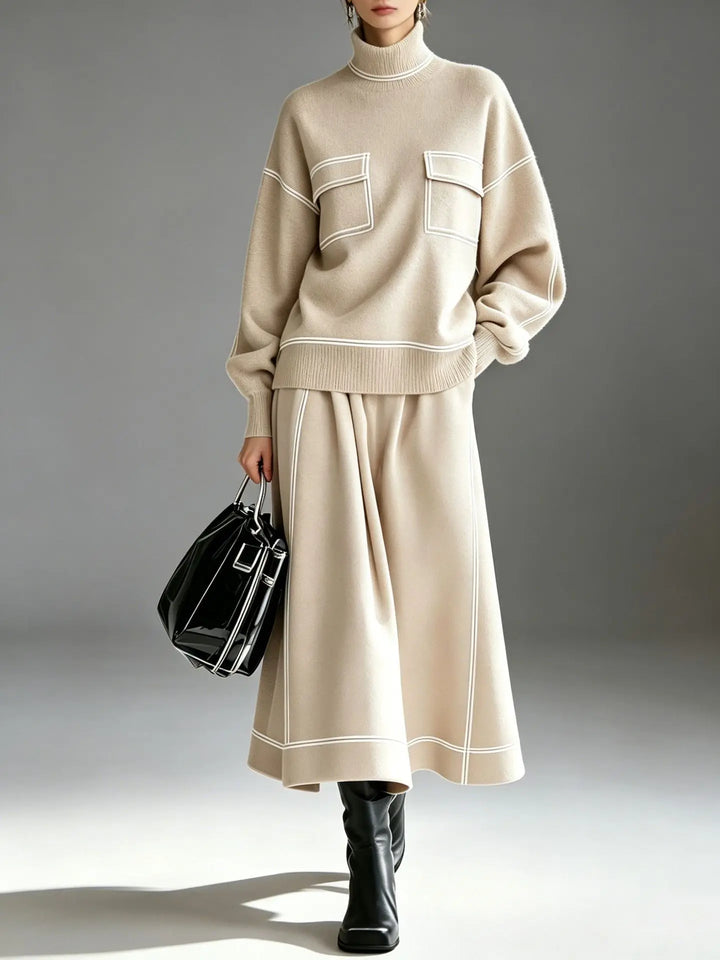 Madona Turtleneck Skirt Set