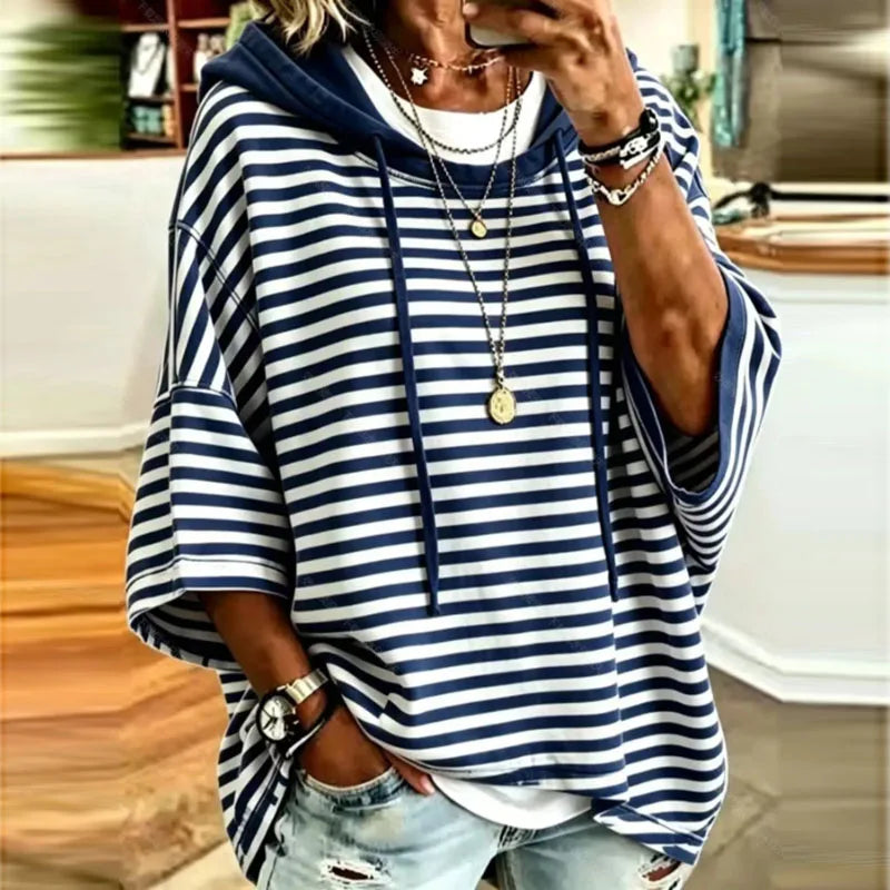 Winslet Striped Hooded Pullover