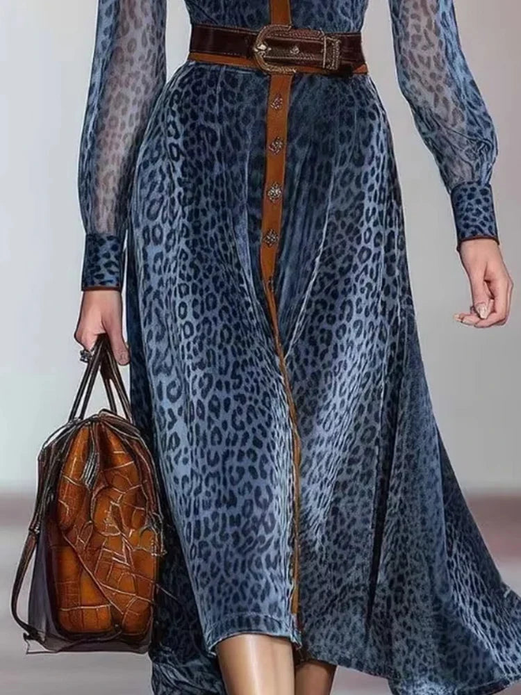 Josephine Printed Mesh Midi Dress