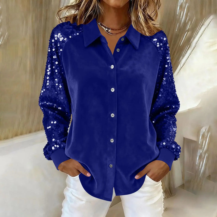 Averil Sequin Sleeve Blouse