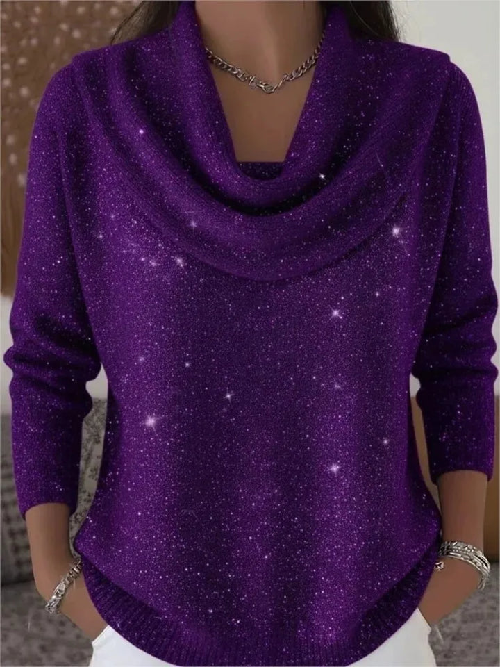 Beatrice Cowl Neck Shimmer Sweater