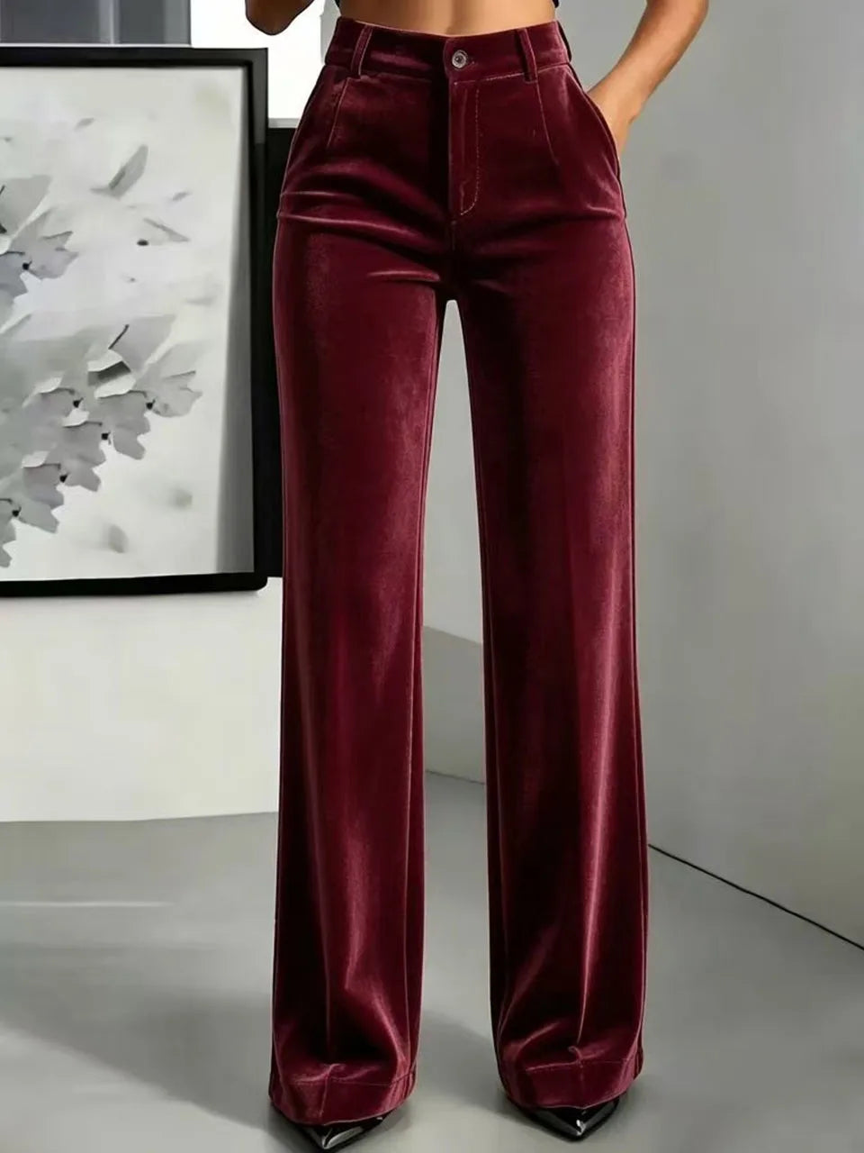 Linnea Velvet Wide Leg Pants