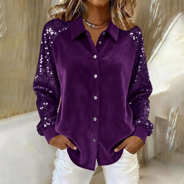 Averil Sequin Sleeve Blouse