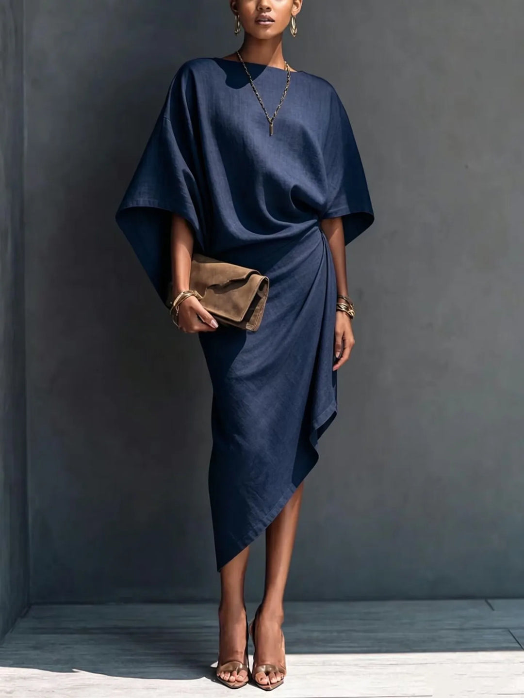 Isolde Batwing Sleeve Midi Dress