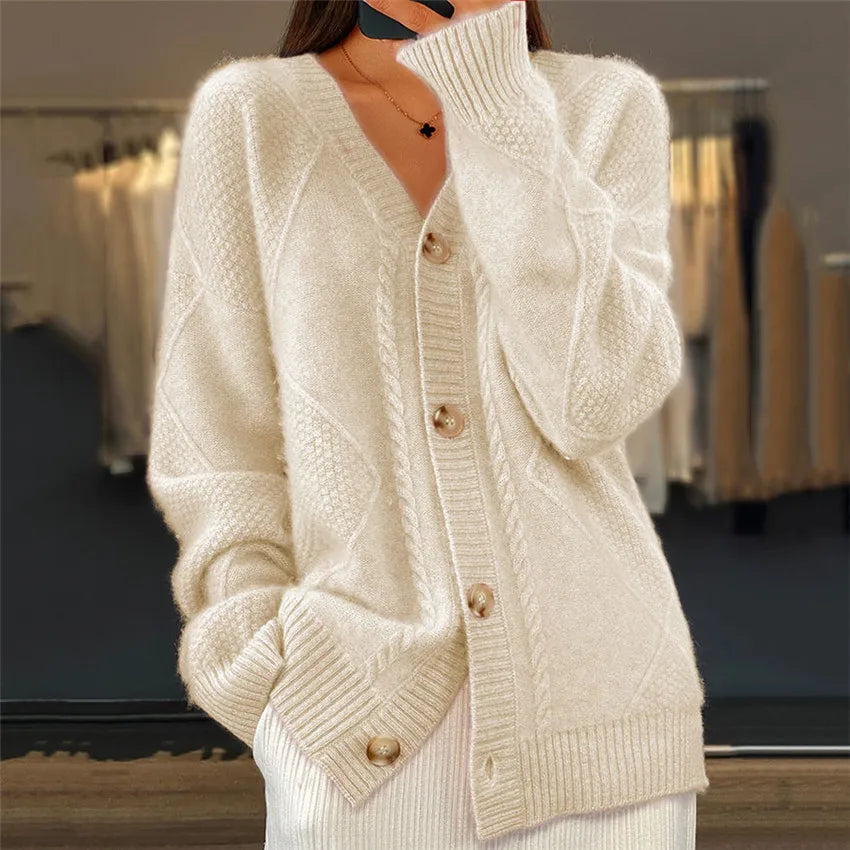 Wyonna Cable Knit Button Cardigan