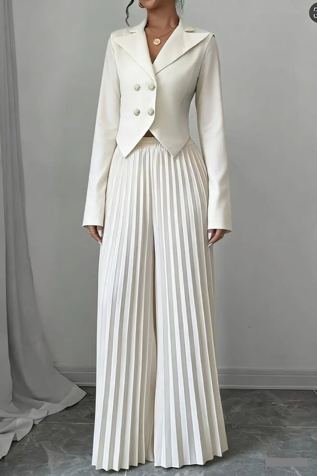 Valentina Pleated Wide Leg Set