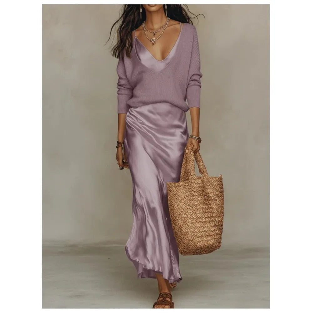 Beyonce Silk Skirt Set