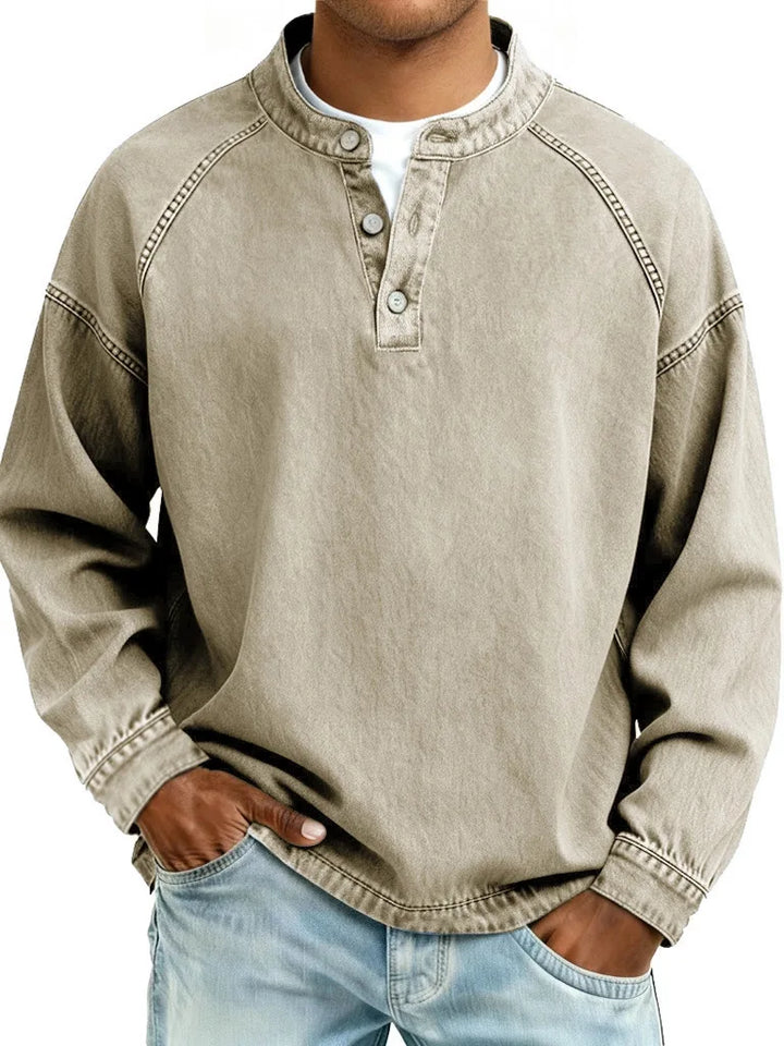 Jacob Vintage Denim Henley Pullover