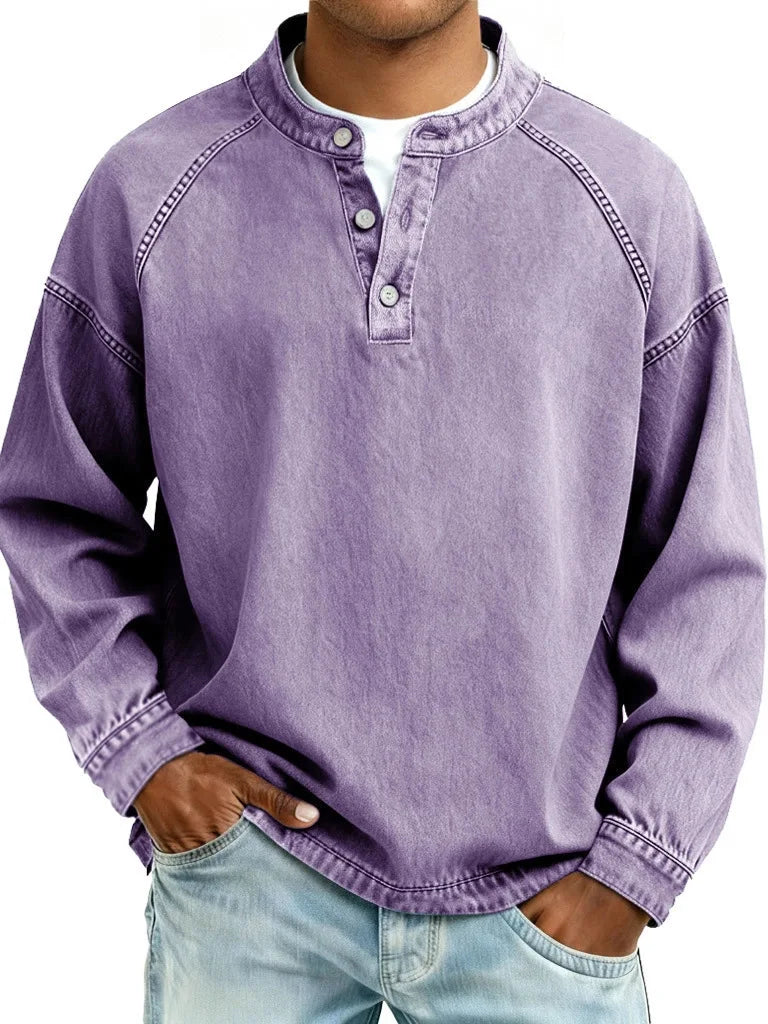 Jacob Vintage Denim Henley Pullover