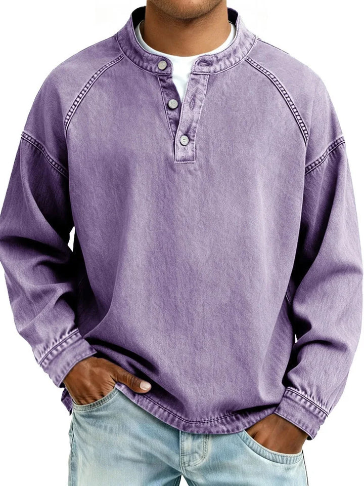 Jacob Vintage Denim Henley Pullover
