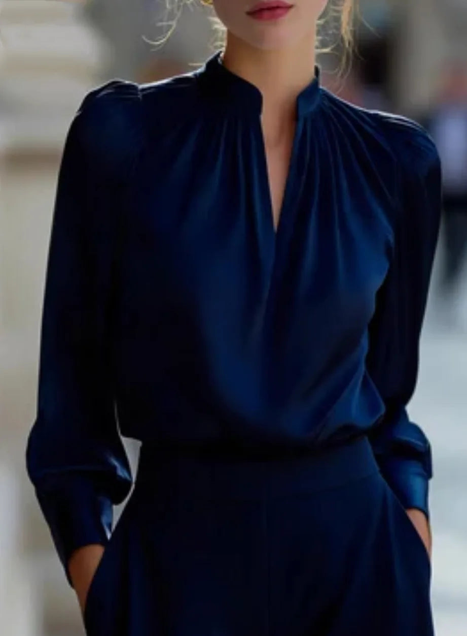 Larissa Lightweight Stand Collar Blouse