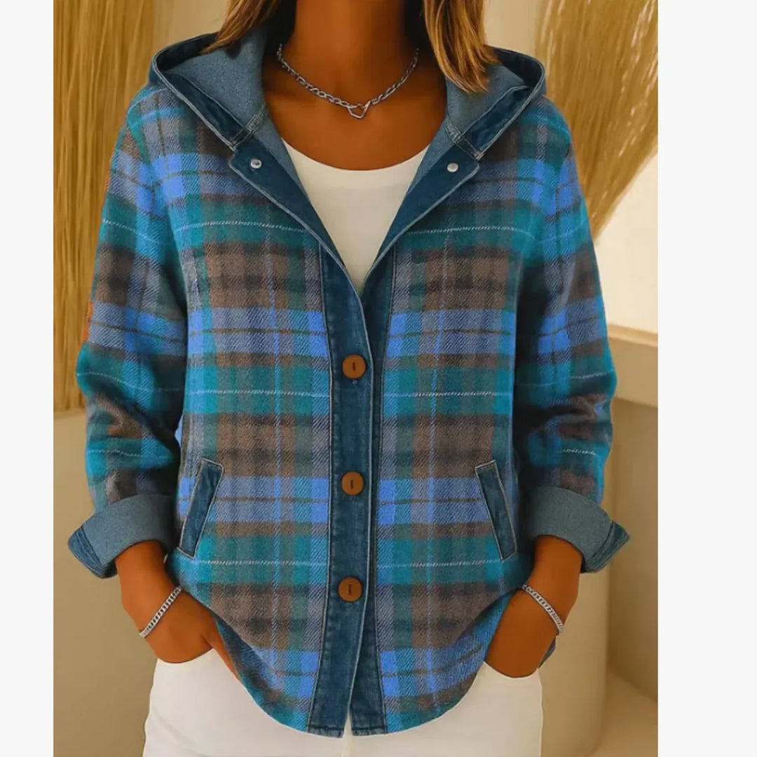 Fiona Contrast Plaid Jacket
