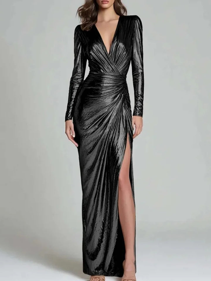 Serefina Ruched Wrap Maxi Dress