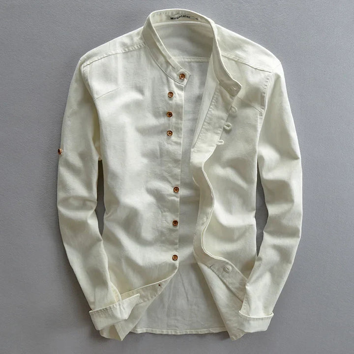 Elvaro  Slim Fit Linen Henley Shirt