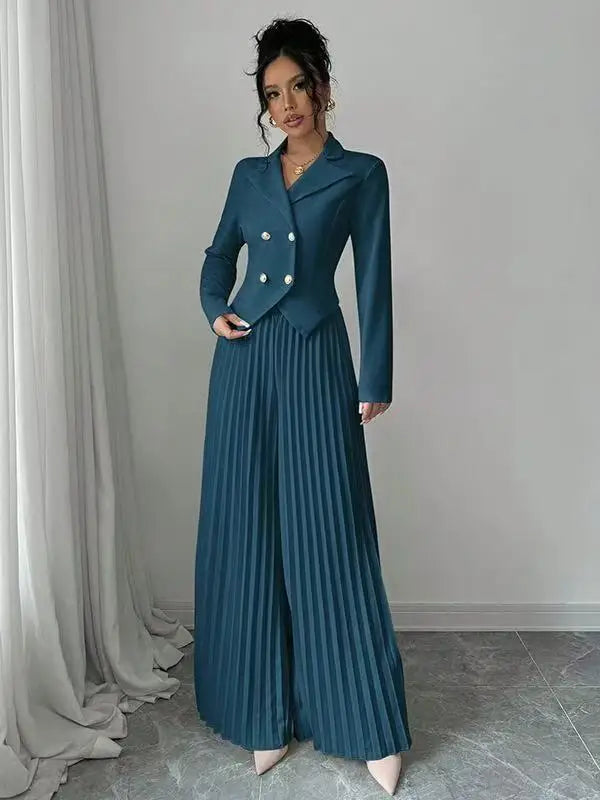 Valentina Pleated Wide Leg Set