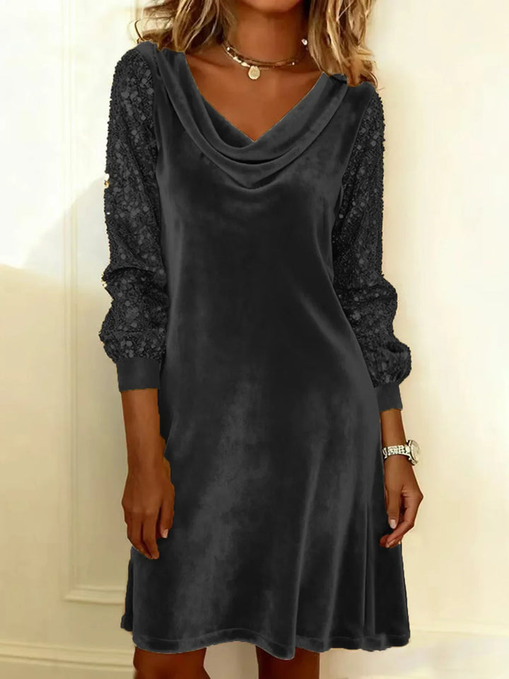 Imogen Cowl Neck Velvet Dress