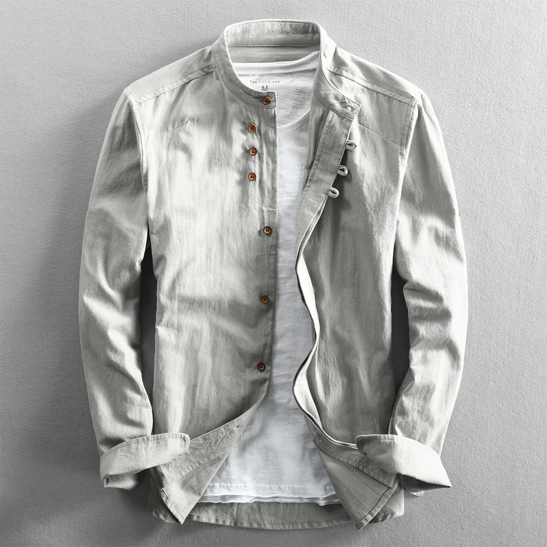 Elvaro  Slim Fit Linen Henley Shirt