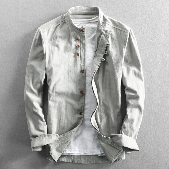 Elvaro  Slim Fit Linen Henley Shirt