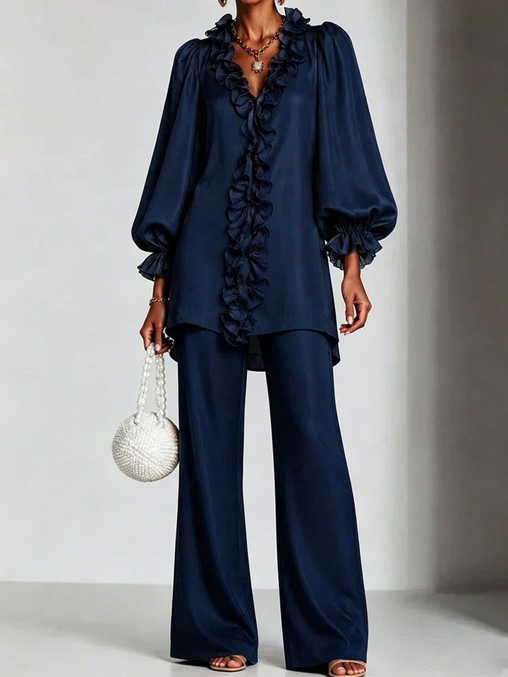 Rosalie Ruffle V-Neck Set