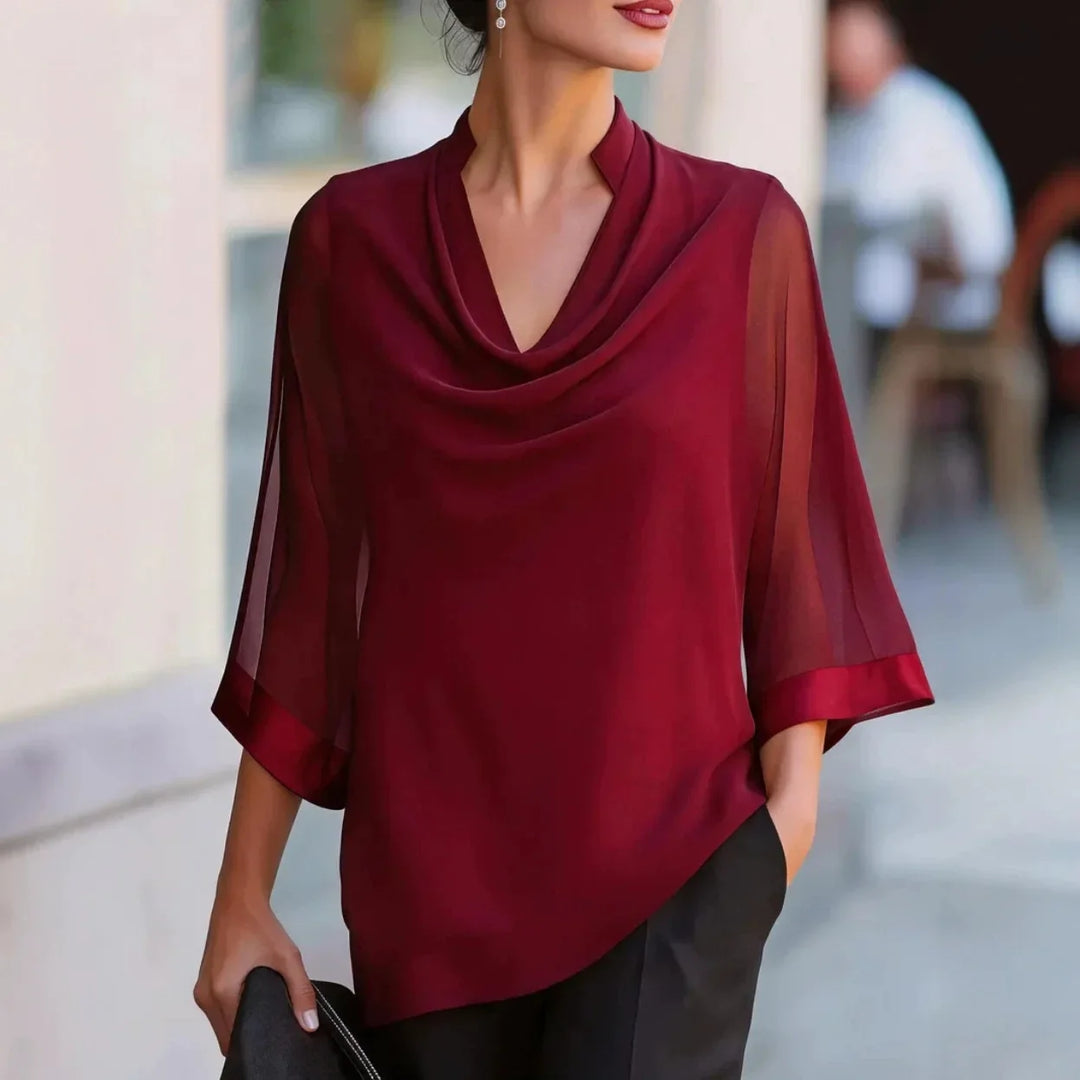 Wren Draped Chiffon Blouse