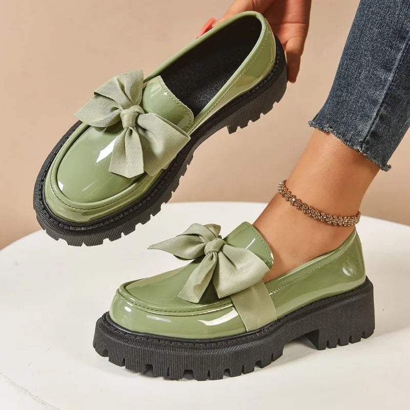 Brielle Bow Rise Platform Loafers