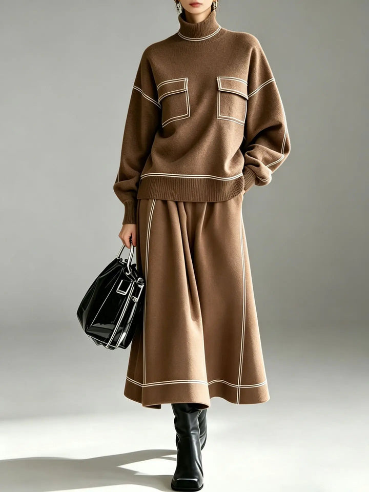 Madona Turtleneck Skirt Set