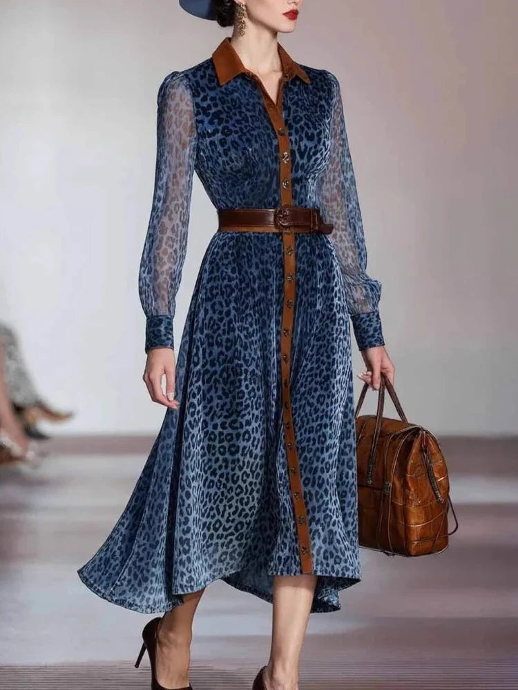 Josephine Printed Mesh Midi Dress