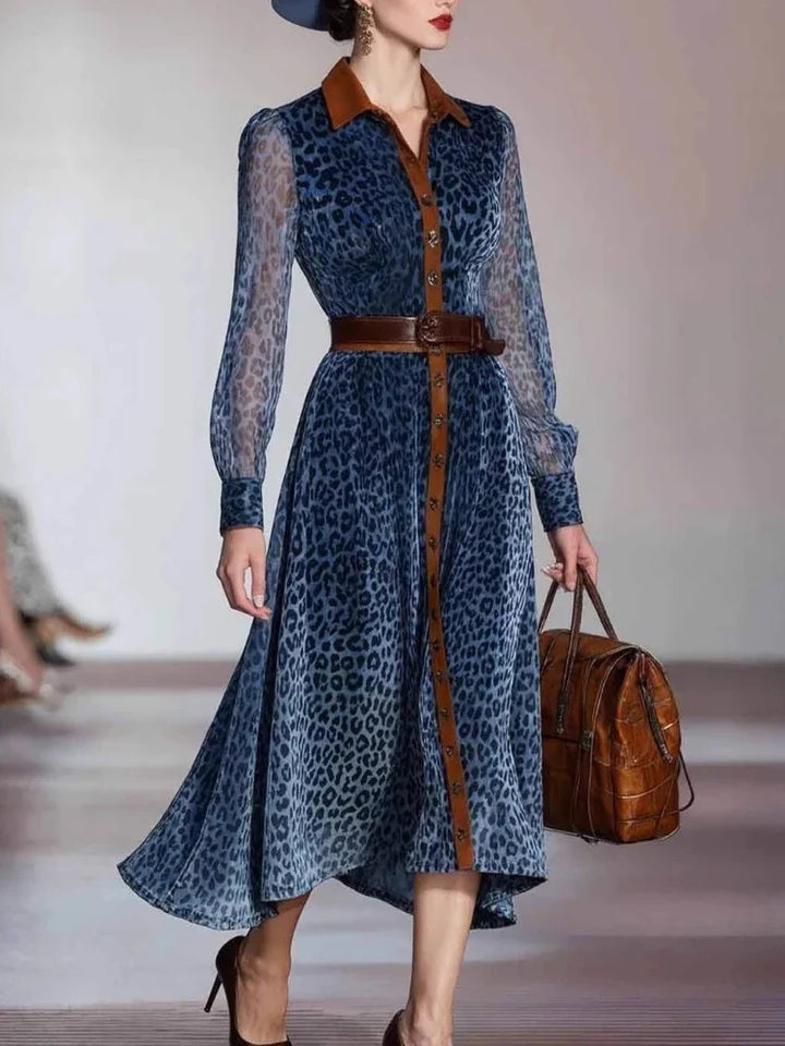 Josephine Printed Mesh Midi Dress